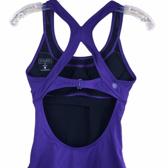 ATHLETA Purple  Raiser Back  One Piece Swimsuite Size XS - Picture 4 of 6